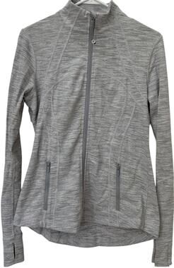 Lululemon Womens Define Jacket Blue Heather Full Zip Yoga Size 8 w/thumbholes